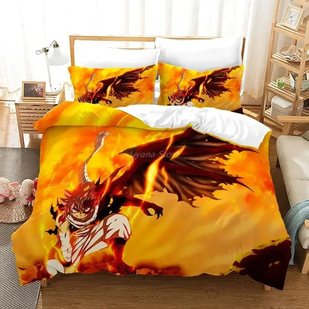 

Fairy Tail Bedding Set, Anime Bed Set, Duvet Cover Sets, 3D Print, Single, Twin, Full, Queen, King Size, Adult, Kid, Bedroom,