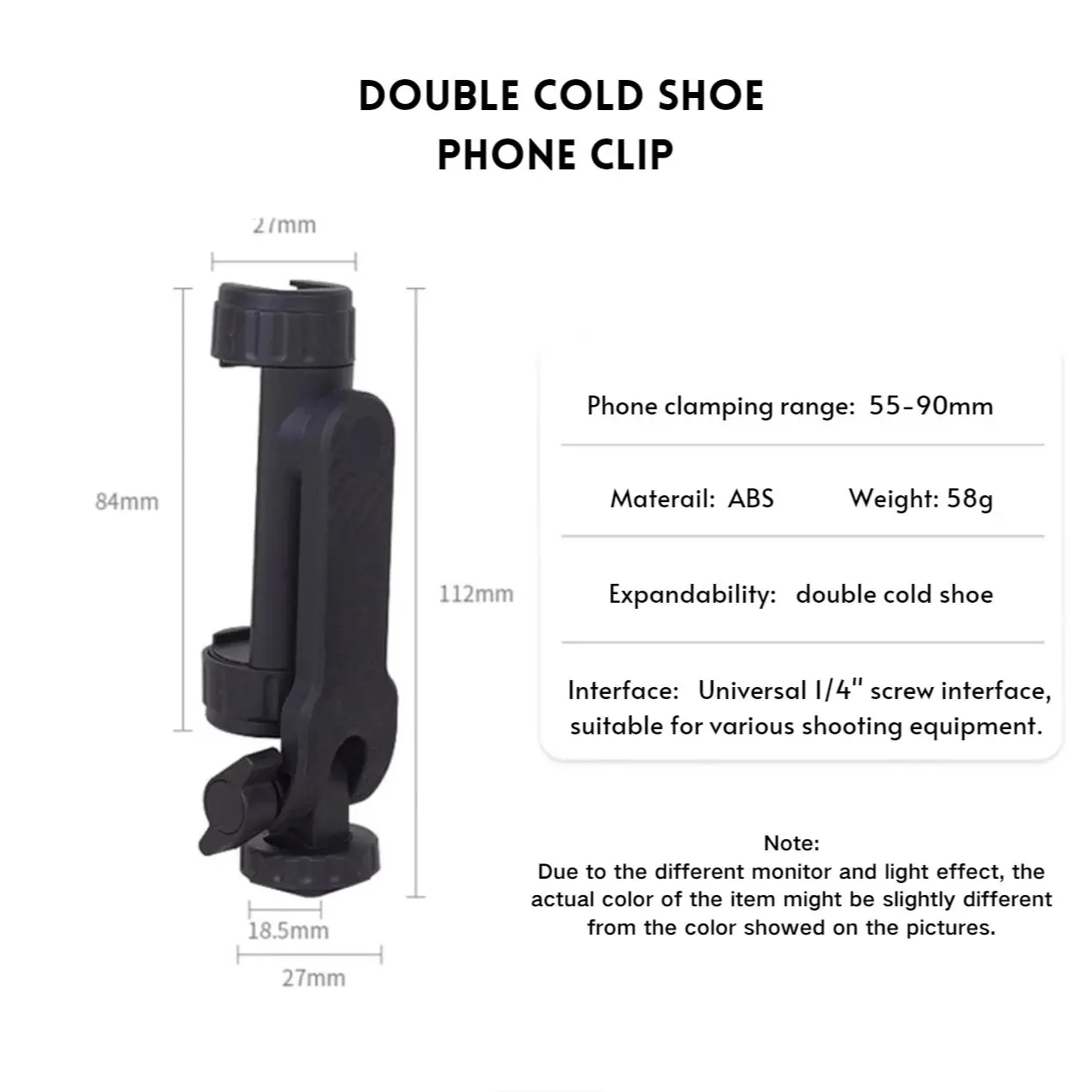 Multi-functional  360° Rotatable with Dual Cold Shoe Moun Phone Holder Phone Tripod Mount for Smartphone Vlog Selfie Live Stream