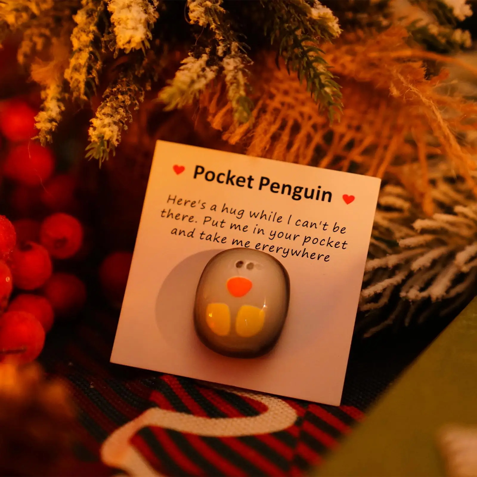 A Little Pocket Penguin Hug Keepsake Ornament Cute Christmas Gift With  Greeting Card Notes Gifts Cultural Educational Supplies