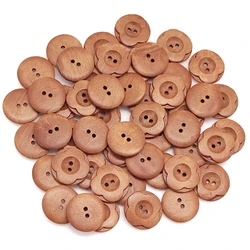 25/50 PCS 25mm Wood Color Plum Blossom Wood Buttons For Sewing Clothes Buttons DIY Craft Scrapbooking Sewing Accessories