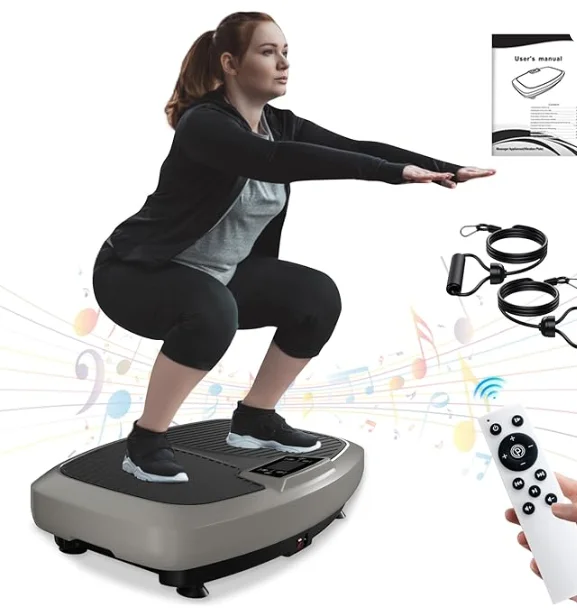 Vibration Plate, Whole Body Vibration Platform Exercise Machine with Bluetooth Speaker, Home Fitness Equipment for Weight Loss &