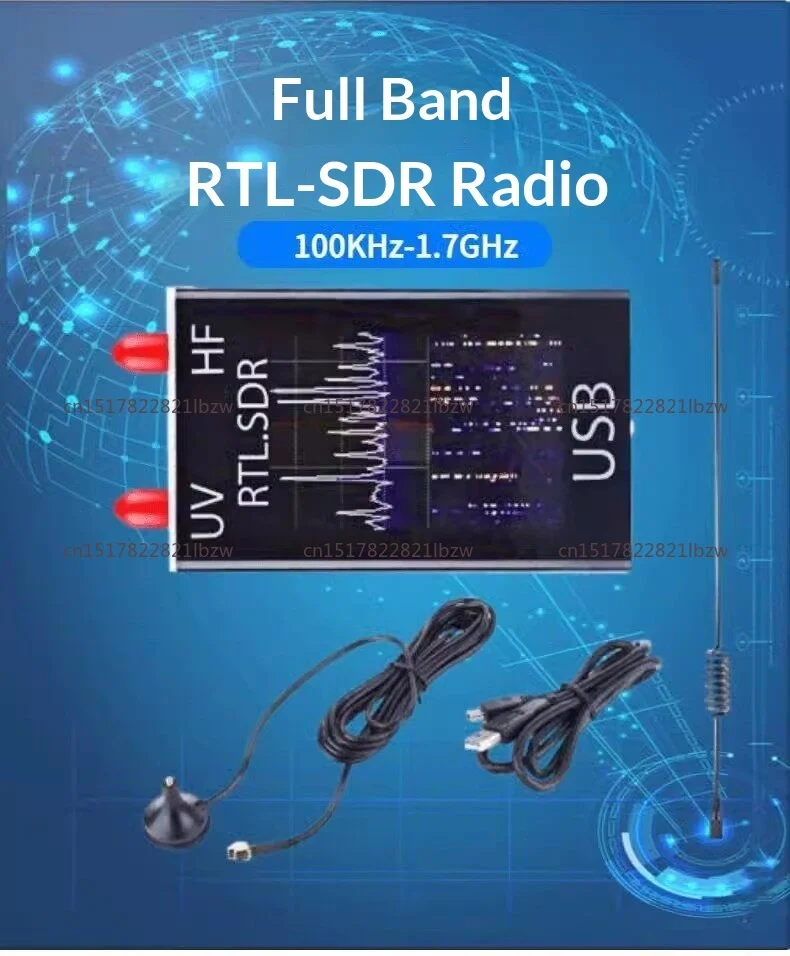 Full Band UV RTL-SDR USB Tuner Receiver 100KHz-1.7GHz with RTL2832U R820T2 USB Dongle