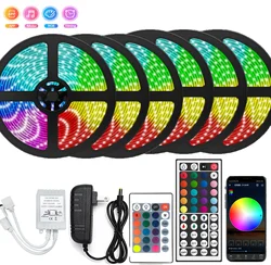 WiFi LED z Bluetooth diody na wstążce 20M RGB 5050/3825 SMD elastyczna wstążka wodoodporna lampka LED RGB 5M 10M taśma dioda DC 12V sterowanie