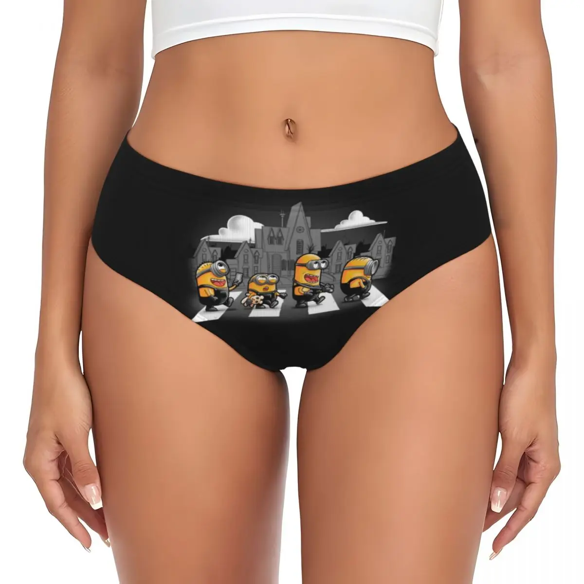 Custom Women's Minions Road Essential Cartoon Panties Breathable Briefs Underwear