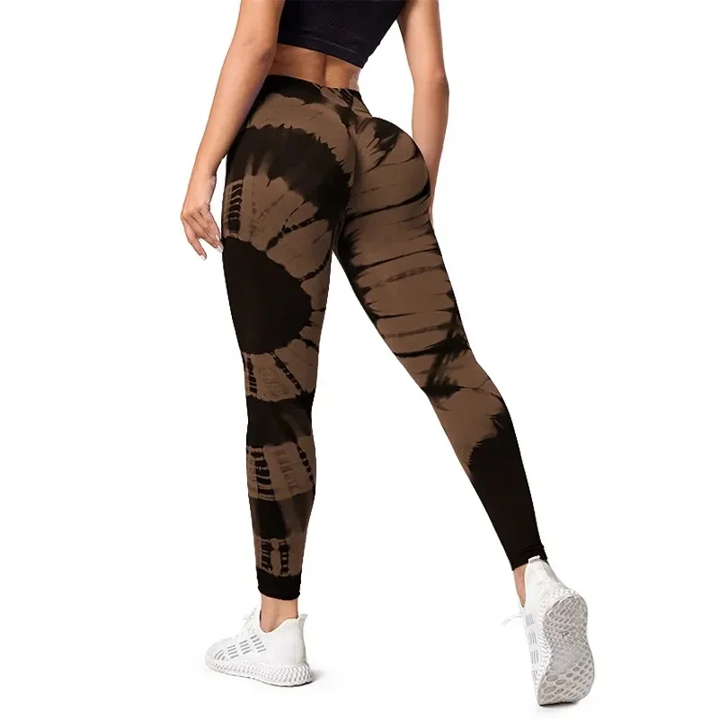 Leggings esportivos sem costura Tie-Dye para mulheres, Fitness Gym Wear, Legging Scrunch, calças justas de treino de cintura alta, calças Push Up, novo