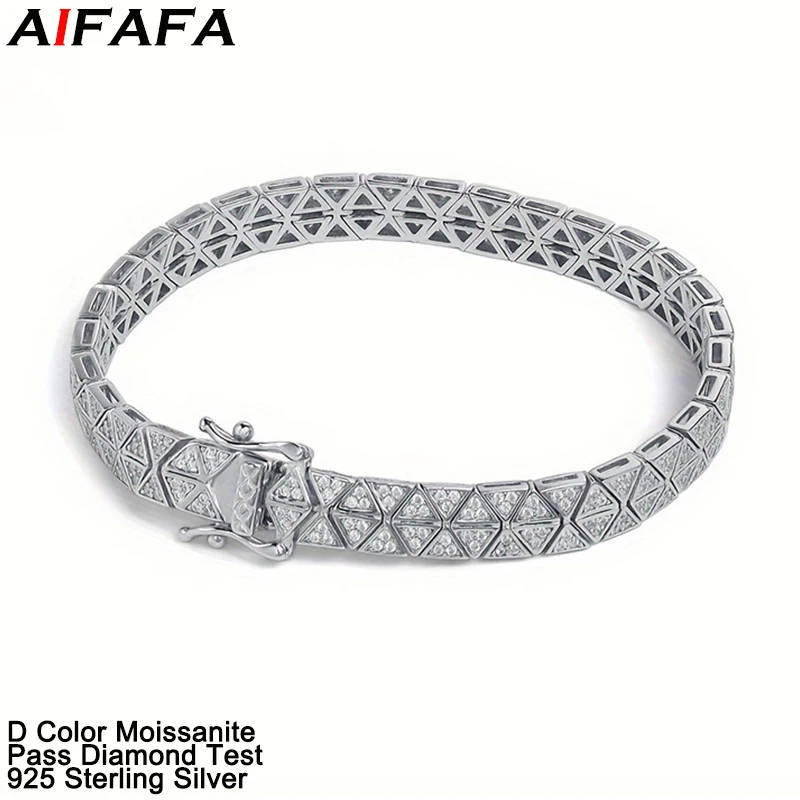 

Теннисные цепочки D цвета с муассанитом и бриллиантами, браслет для женщин и мужчин, роскошная цепочка из 100% стерлингового серебра s925, ювелирные изделия