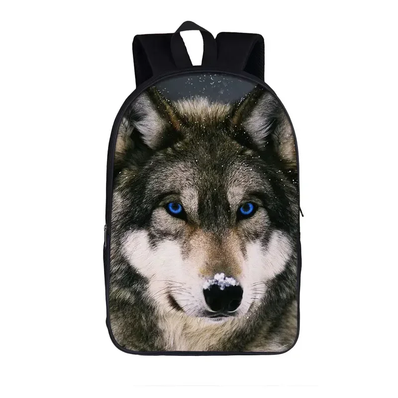 Wolf / Husky Dog Print Backpack Men Women Casual Rucksack Children School Bags for Teenager Girls Boys Daypack Student Book Bag