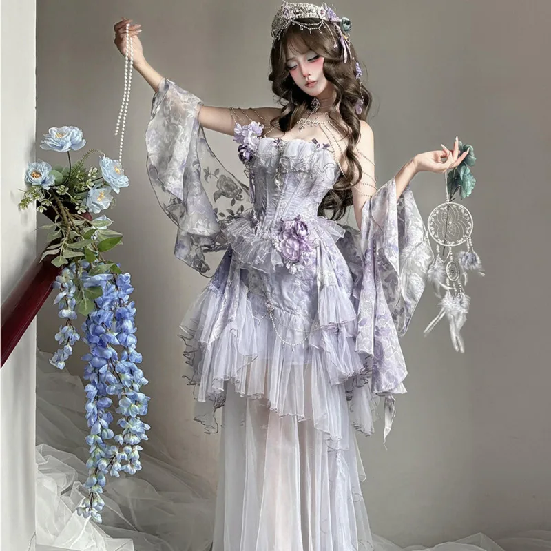 Violet Poetry Fog Lolita Dress Cla Style Princess Dress Adult Ceremony Elegant Dreamy Purple Birthday Party Evening Dress