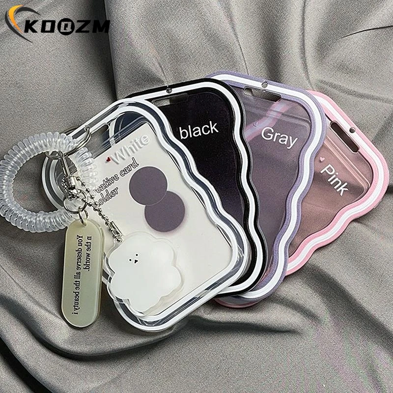 Ins Style Photocard Holder Transparent Card Holder Keychain Photo Sleeves Bus Card Student Card Case Photo Protector
