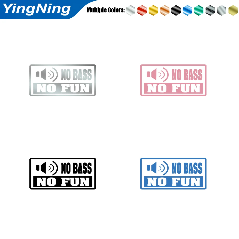 No Bass No Fun Car Sticker Vinyl Subwoofer Audio Decal Waterproof Motorcycle Helmet Auto Window Bumper Exterior Decoration