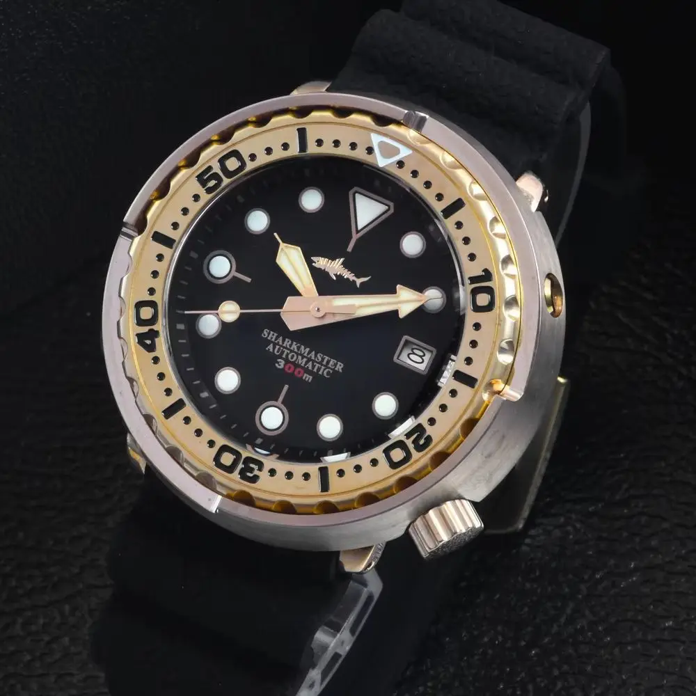 Heimdallr Men Automatic Watch 47mm Wristwatch Aluminium Bronze Dive 30ATM Waterproof C3 Luminous Sapphire Mirror Sport NH35