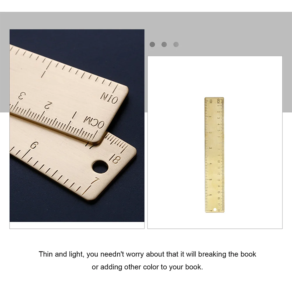 Brass Ruler Small Drawing Geometry Measuring Engineering Scale Architect Construction Rulers for School