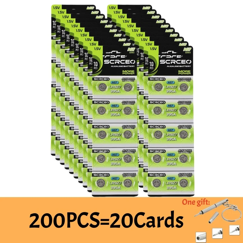 10-200PCS AG7 SR927SW 395 Knoopcelbatterij LR927 LR57 SR927W 399 395A Alkaline Batterijen voor Horloges Speelgoed Afstandsbediening