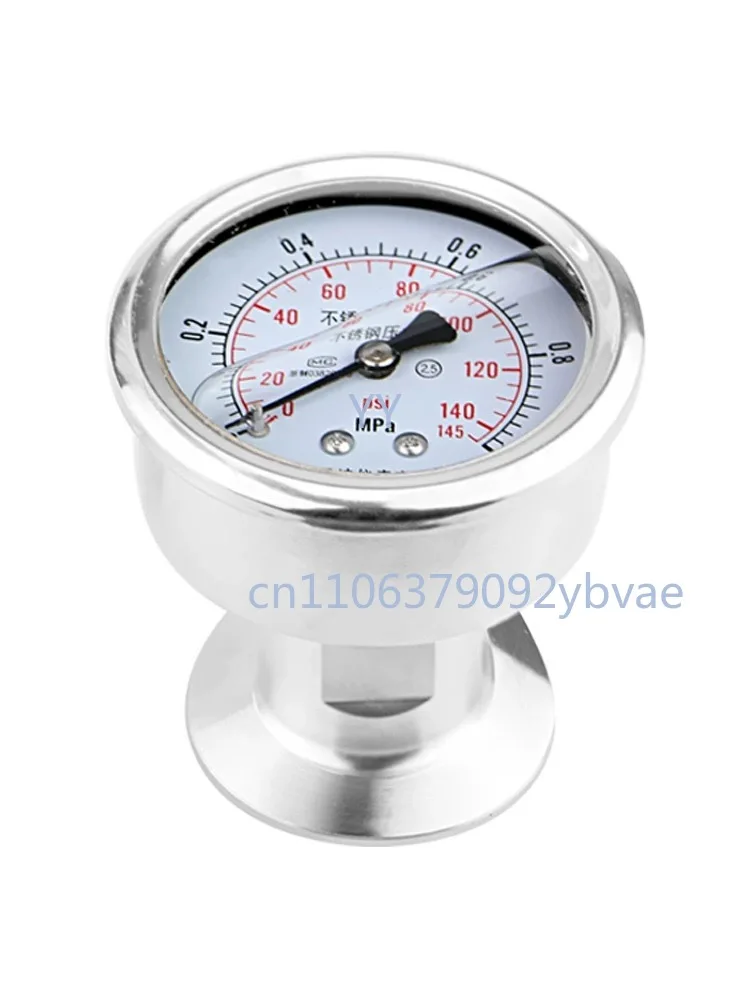 Bar/psi 1.5 inch (50.5mm)Tri Clamp Diaphragm Pressure Gauge SS304 Stainless Steel Body SS316 Diaphragm Manometer