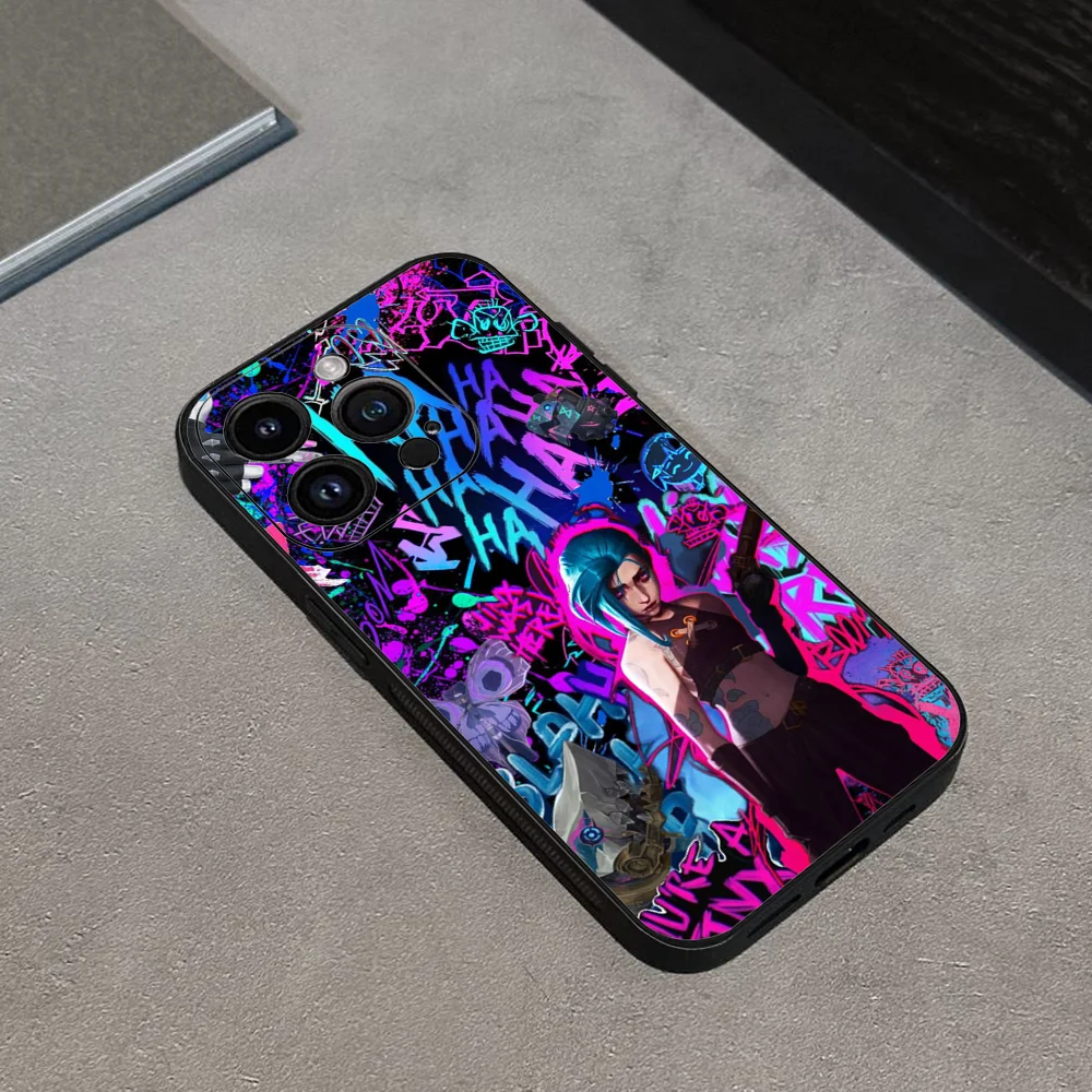 حار أنيمي لعبة غامضة Jinxs قضية الهاتف آيفون 16 15 11 13 14 برو ماكس 7 8 زائد X Xr Xs ماكس 12 البسيطة غطاء قذيفة سوداء #4