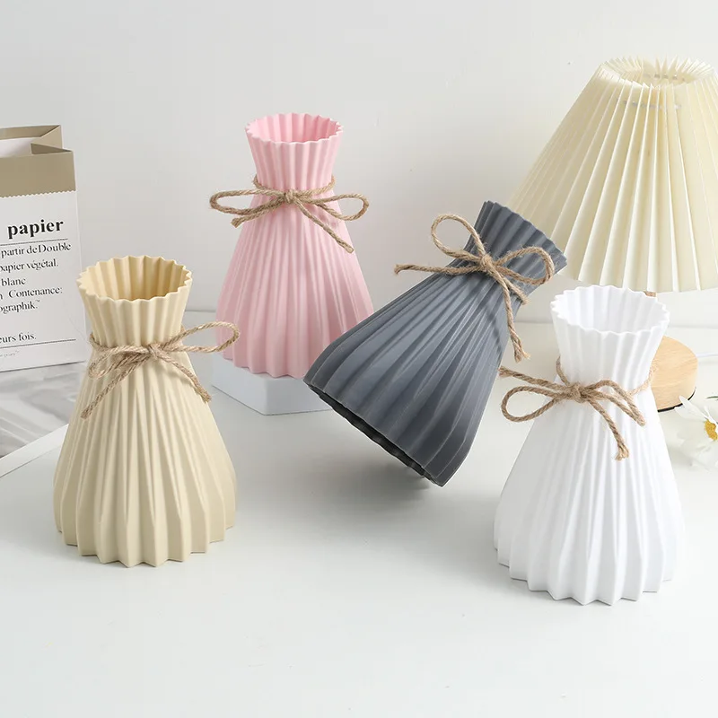 Water Ripple Vase Pineapple Pattern Hemp Rope Plastic Vase Simulation Simple Small Fresh Insert Vase Home Decoration