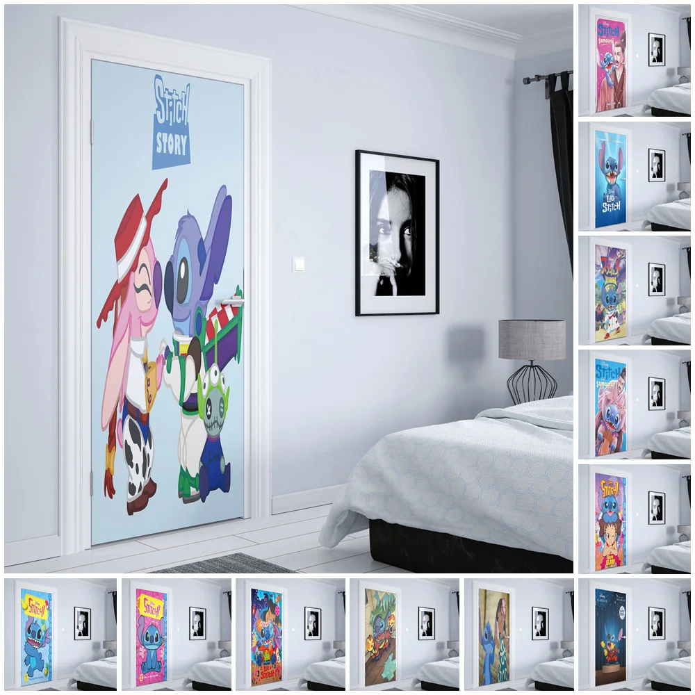 Disney New Movie Lilo & Stitch Stitch Pop art Home decoration Door sticker Aesthetic Nordic prints Door decoration Wall Sticker