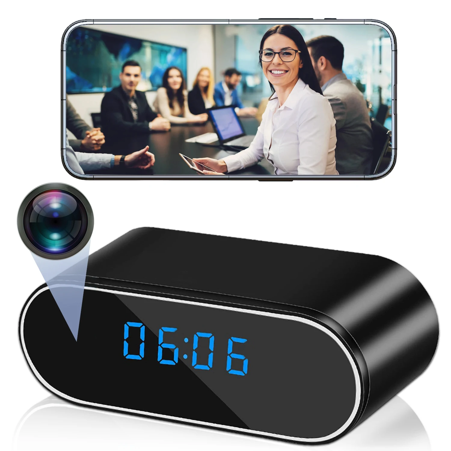 

Mini Camera Clock Full HD 1080P Wireless Wifi Control IR Night Vision View DVR Camcorder Home Surveillance Monitor Video