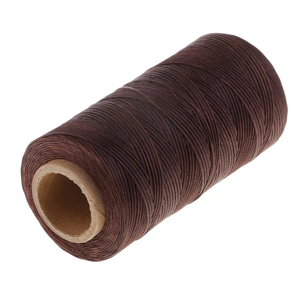 210D Flat Sewing Waxed String 1mm Polyester Thread Extra Strong for Leather Repair Carpet Seams Garment and Beading Crafts