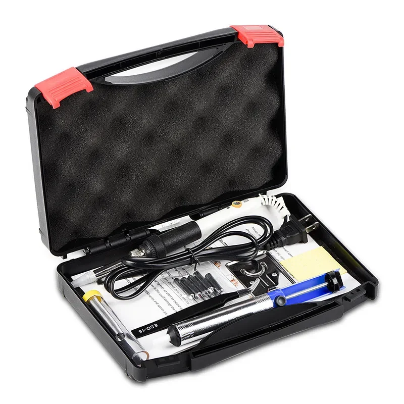 for 110V 220V 60W Temperature Adjustable Electric Soldering Iron with Plastic Tool Box Set Household Electric Heating