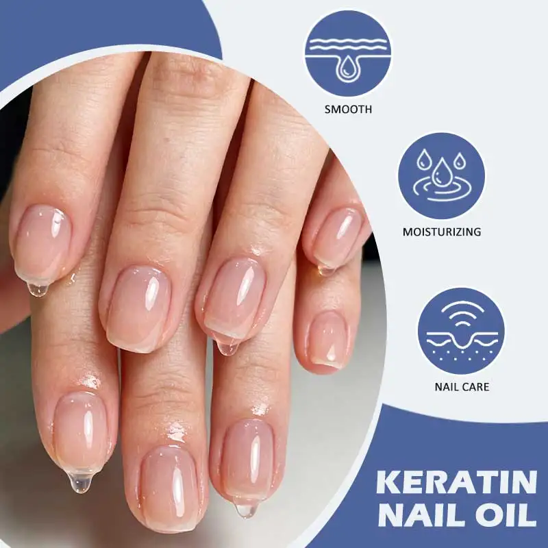 30ml Olio per cuticole per unghie alla cheratina Cocco Vitamina E Ripara e ripristina le cuticole Unghie più forti Olio nutriente Idratante Cura delle unghie