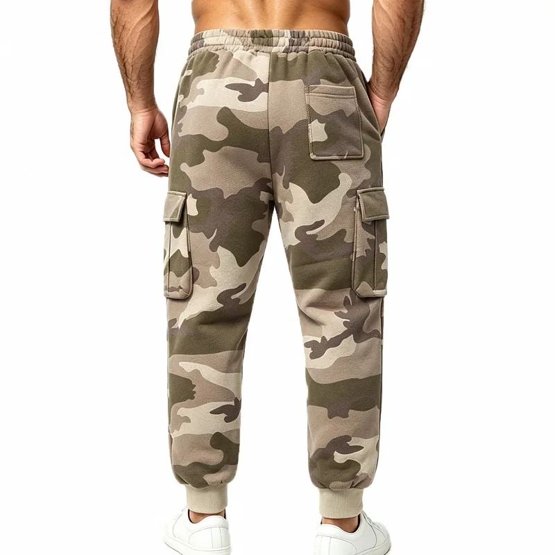 2026 Europäische Camouflage-Fleece-gefütterte Arbeitshose Outdoor Camouflage Trendige Hip-Hop Lose Pendlerhose für Herren – Detail 8