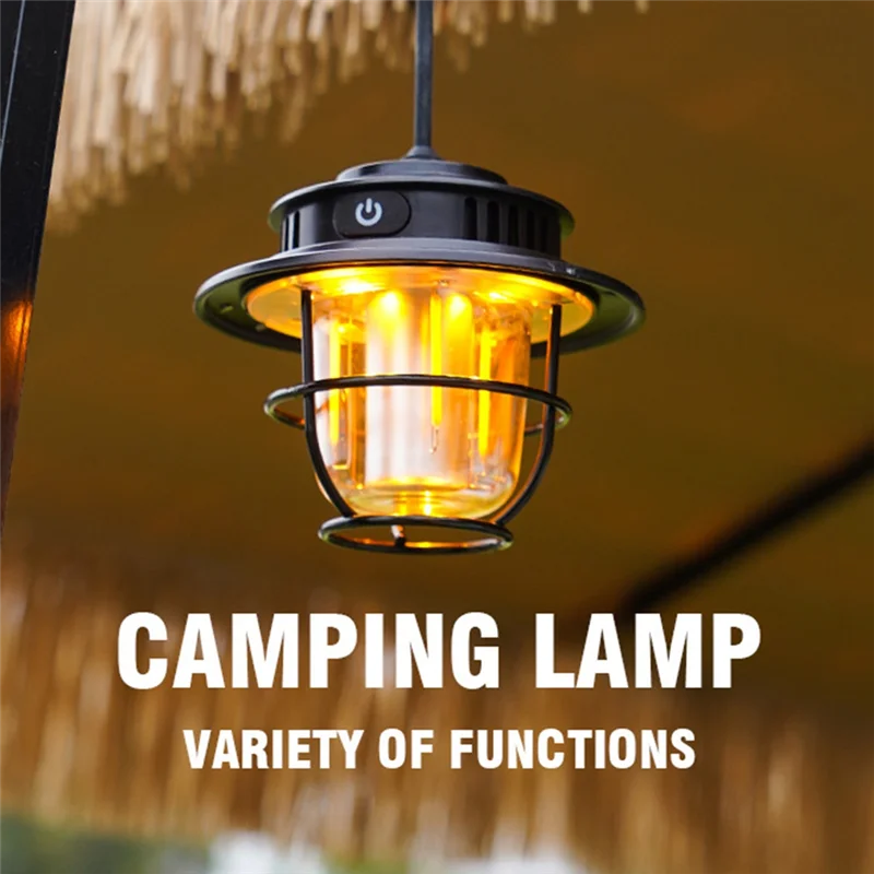 

ABBO-уличный светодиодный светильник для кемпинга, подвесной светильник в стиле ретро, портативный светильник с бесступенчатым затемнением, водонепроницаемый перезаряжаемый уличный фонарь