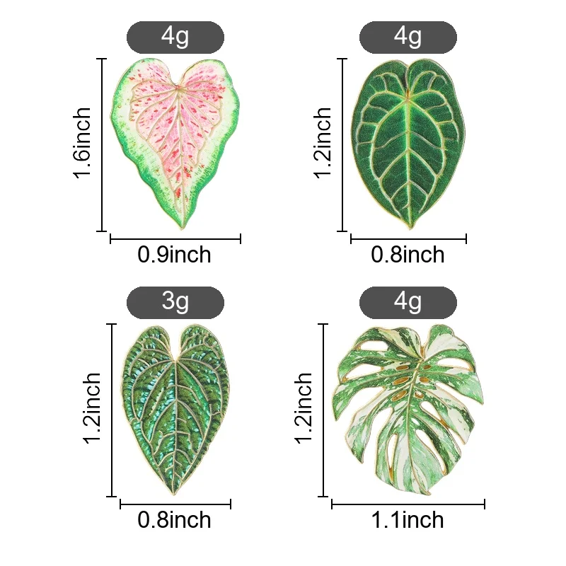 Tropical Caladium Leaf Enamel Pin Gold Edge Gradient Color for Plant Lovers Gardeners Canvas Bag Jacket Style Accessory