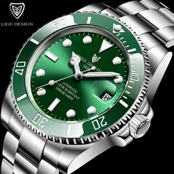 LIGE Watch Men Fashion Sports Waterproof Men's Mechanical Wristwatches Top Brand Luxury Automatic Watch For Men Montre Homme+BOX