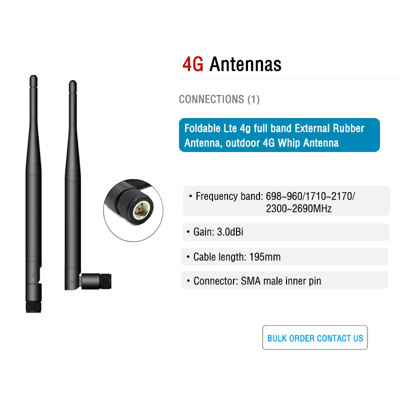 Składana pełnozakresowa zewnętrzna antena gumowa Lte 4g, zewnętrzna antena biczowa 4G — zdjęcie 3