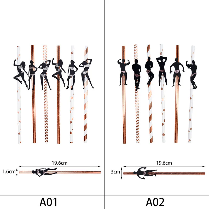24 szt. Striptizerka na wieczór panieński tańcząca mężczyźni słomki dekoracje na wieczór panieński słomki meksykańska Fiesta materiały na przyjęcie