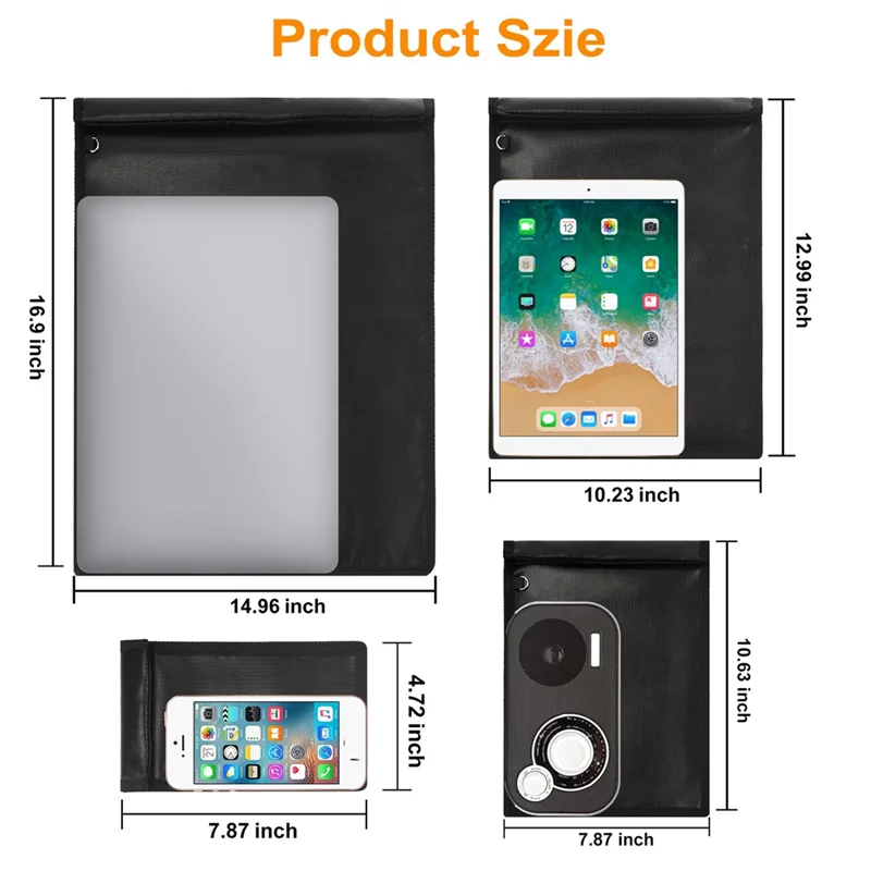 A42Z-4Pcs واقي مفتاح فوب مقاوم للماء ومقاوم للحريق، حقيبة مانعة إشارة RFID لمفاتيح السيارة والهواتف وأجهزة الكمبيوتر المحمولة