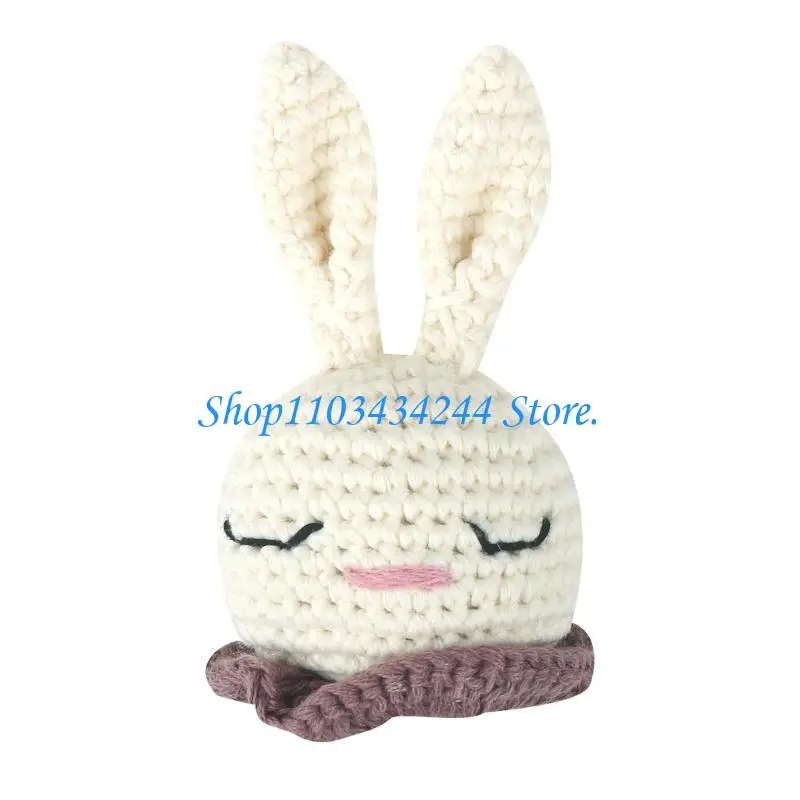  Handwoven Rabbit Teether Pacifier Clip DIY Kits Infant Teething Relief Teether Toy Chewing Gift for Toddler Boys Girls