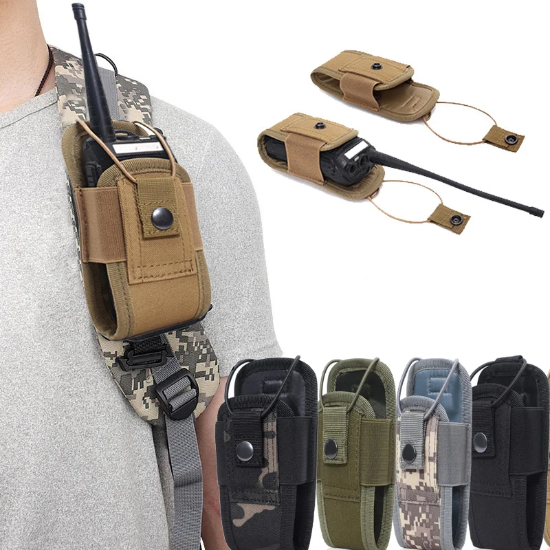 

Tactical Molle Radio Walkie Talkie Pouch Waist Bag Holder Pocket Portable Interphone Holster Carry Bag for Hunting Camping