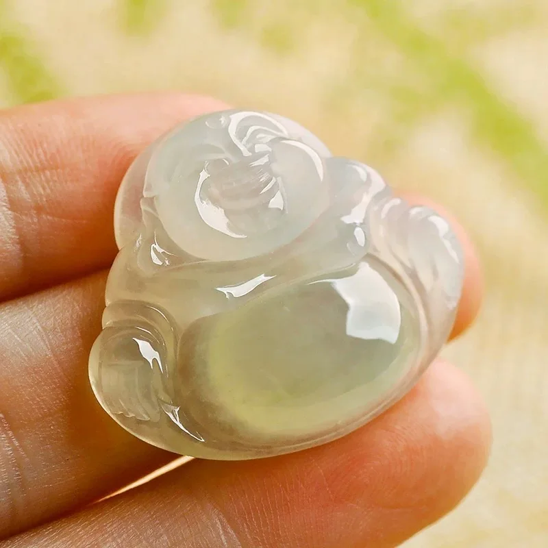 Large-Bellied Maitreya  Burmese Neck Ornament, Pendant, Ice Jade Laughing Buddha