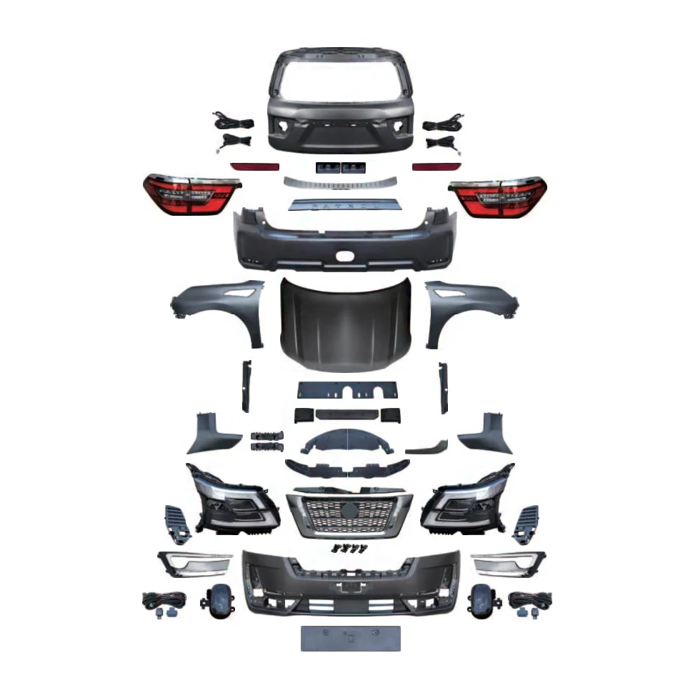 

yzhgb2020 Patrol Upgrade Performance Parts Body Kit Headlights Rear Taillights Front Bumper Fog Light Frame Compatible 16-19