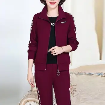 Winter drei Stück Set Frauen Trainings anzug Jacke Mantel T-Shirt Jogging anzug lässig lange Hosen Sporta nzug Outdoor-Laufset