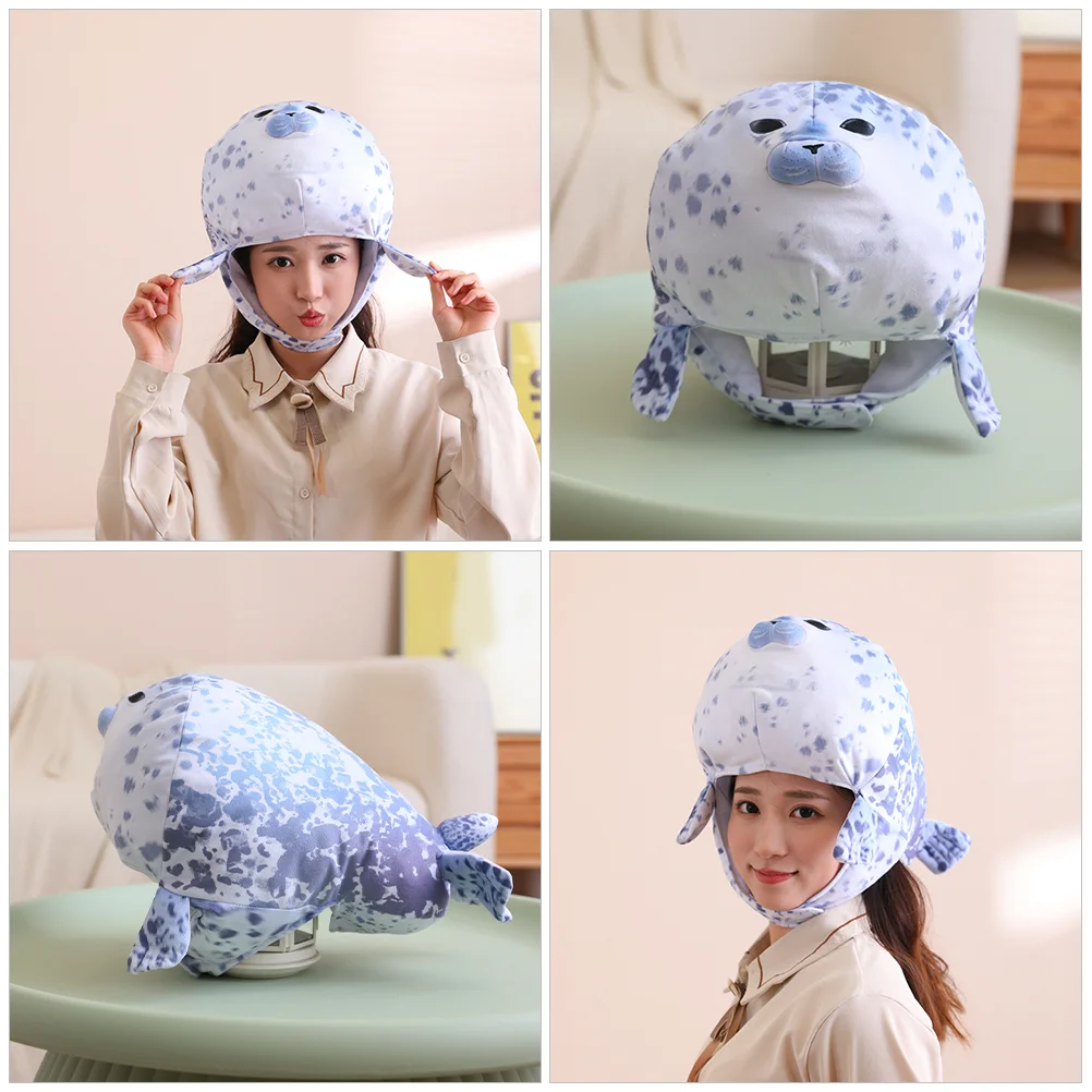 Cappello con fascia per capelli con sigillo Cappello con stampa animalier Cappello per prestazioni Prop Copricapo di carnevale Cappello per foto Accessorio per feste Cappello per cosplay per adulti