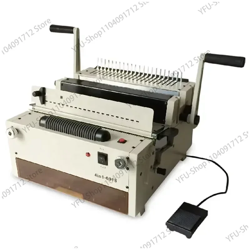 

6918 Four Molds Book Binding Machine Wire Spiral Binder Punching Binding Machine Coil Comb Binder Machine