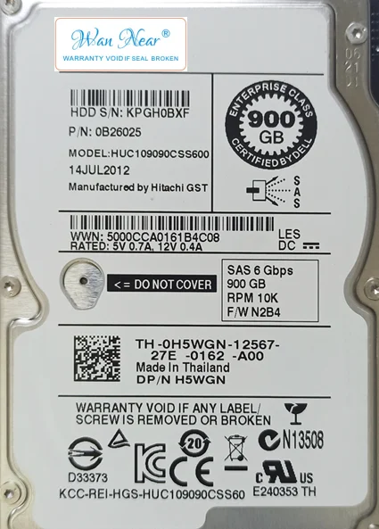 

For 900G SAS 10K H5WGN 2.5 inch 900gb