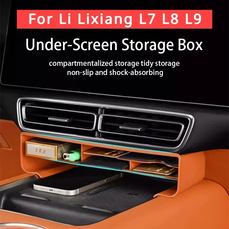 

For Li Lixiang L7 L8 L9 2022 2023 Car Under-screen Partitioned Storage Box Fit Leading Ideal L7 L8 L9 Multi-function Storage Box