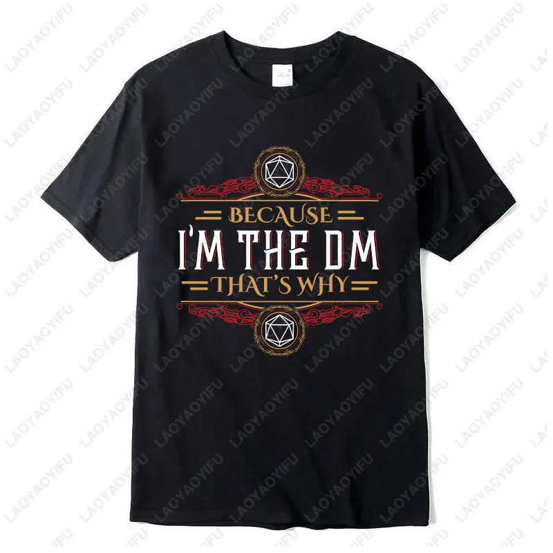 Хлопковая футболка Dungeons and Dragons Lover DM Master RPG Настольная игра D20 Dice Фэнтези Воин Топы Волшебные игры Мужчины Женщины Футболки
