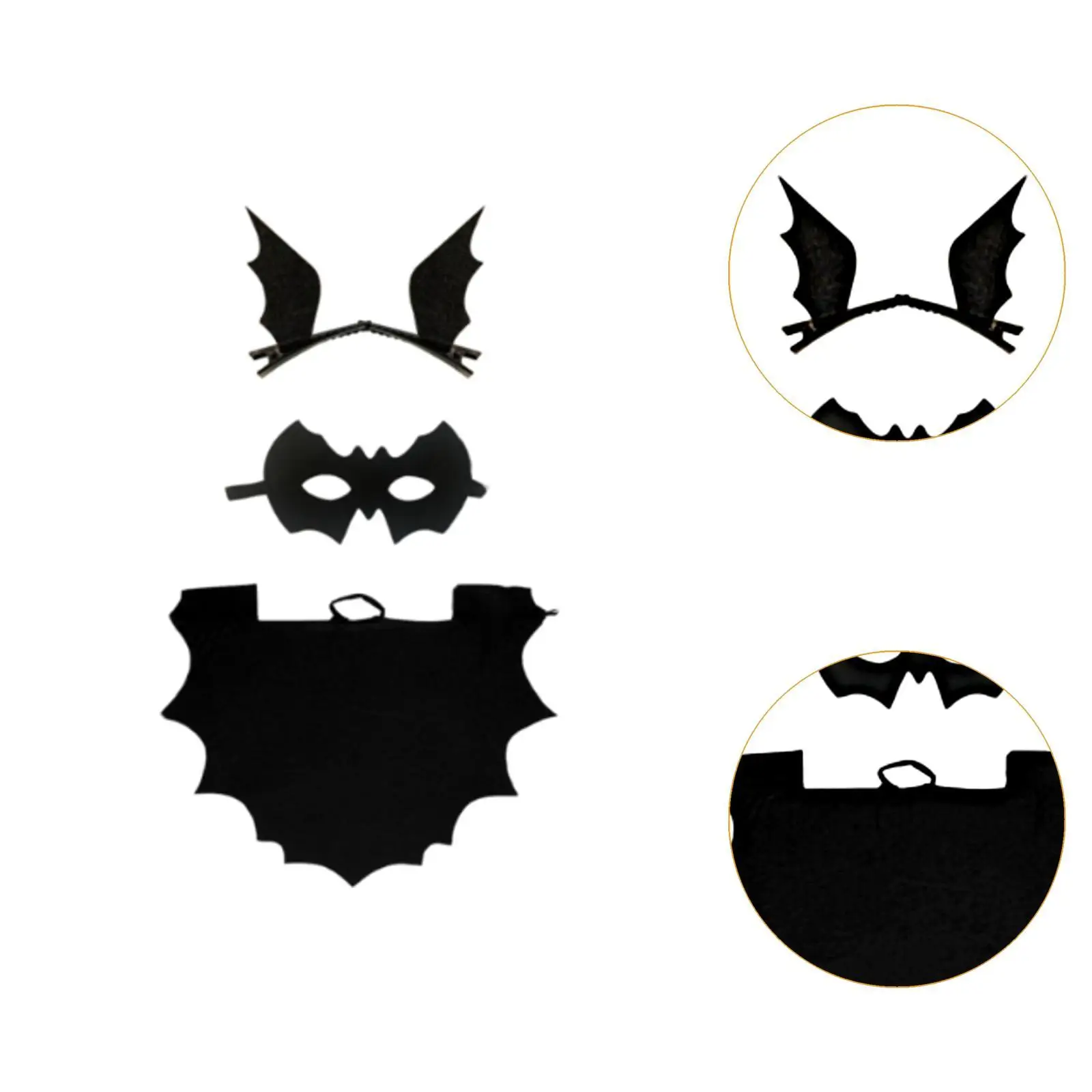 زي الخفافيش للهالوين للأطفال مع جناح الخفافيش مع مشبك شعر للمهرجانات وحفلات المسرح وعروض يوم الأطفال