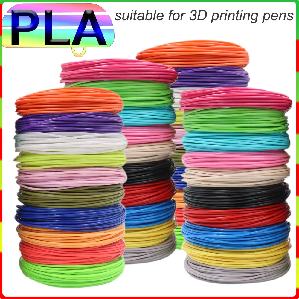 Colorful PLA Filament for 3D Pen Printing 20/30 Rolls 100M 150M 200M Odorless Safe Plastic Refill for 3D Children's Printing Pen