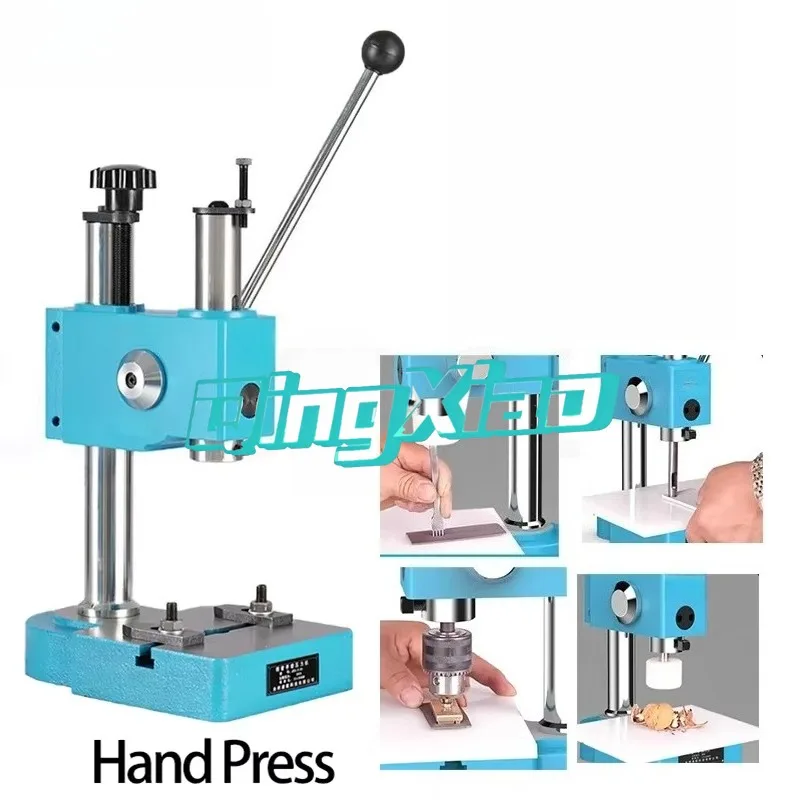 Professional Precision Manual Hand Press Industrial Sturdy Tool for Button Punching Shaft Pressing & Creasing