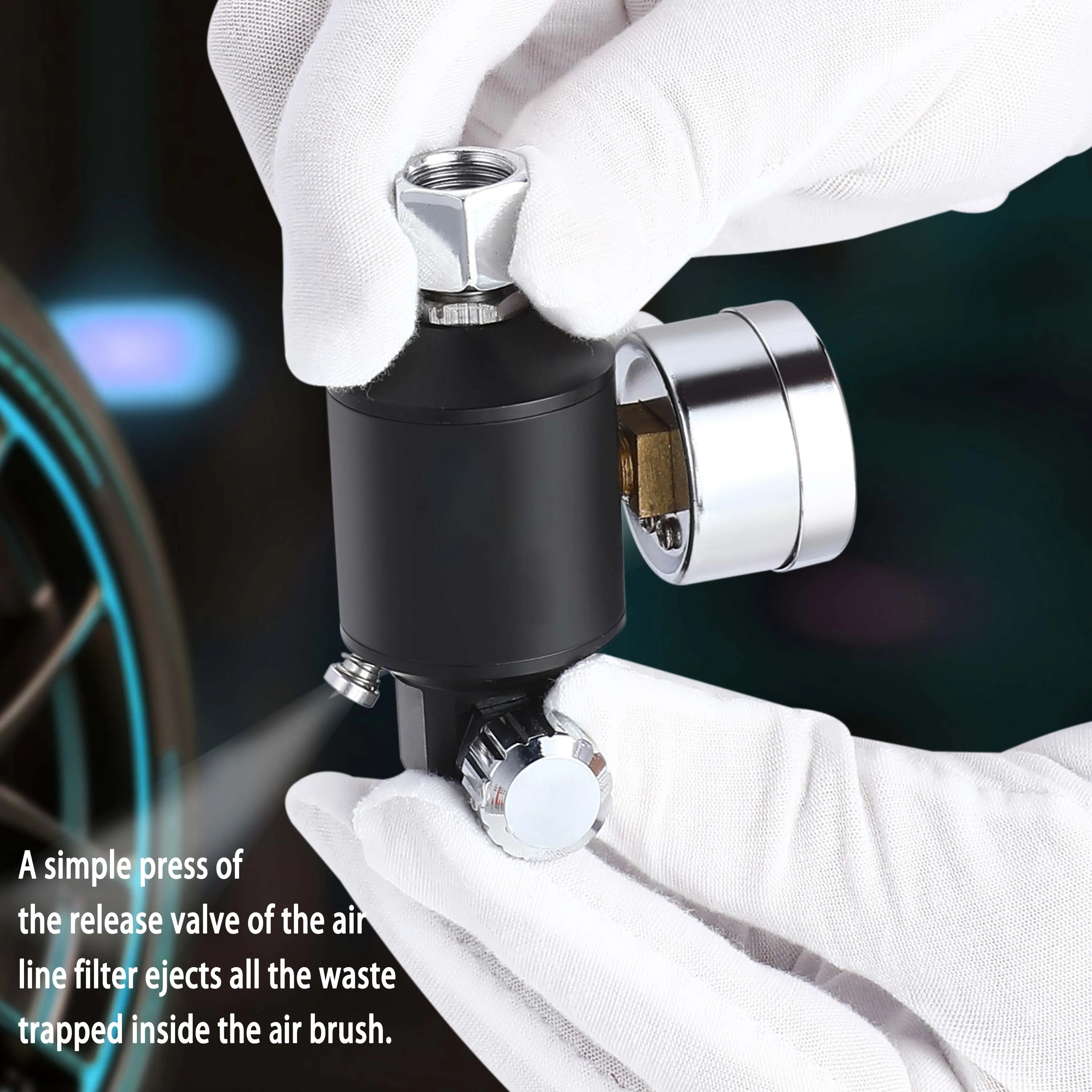 PRF-1 2-in-1 Spray Gun Pressure Valve, Integrated Oil And Water Filter Air Pressure Regulator, For Home Pneumatic Tools