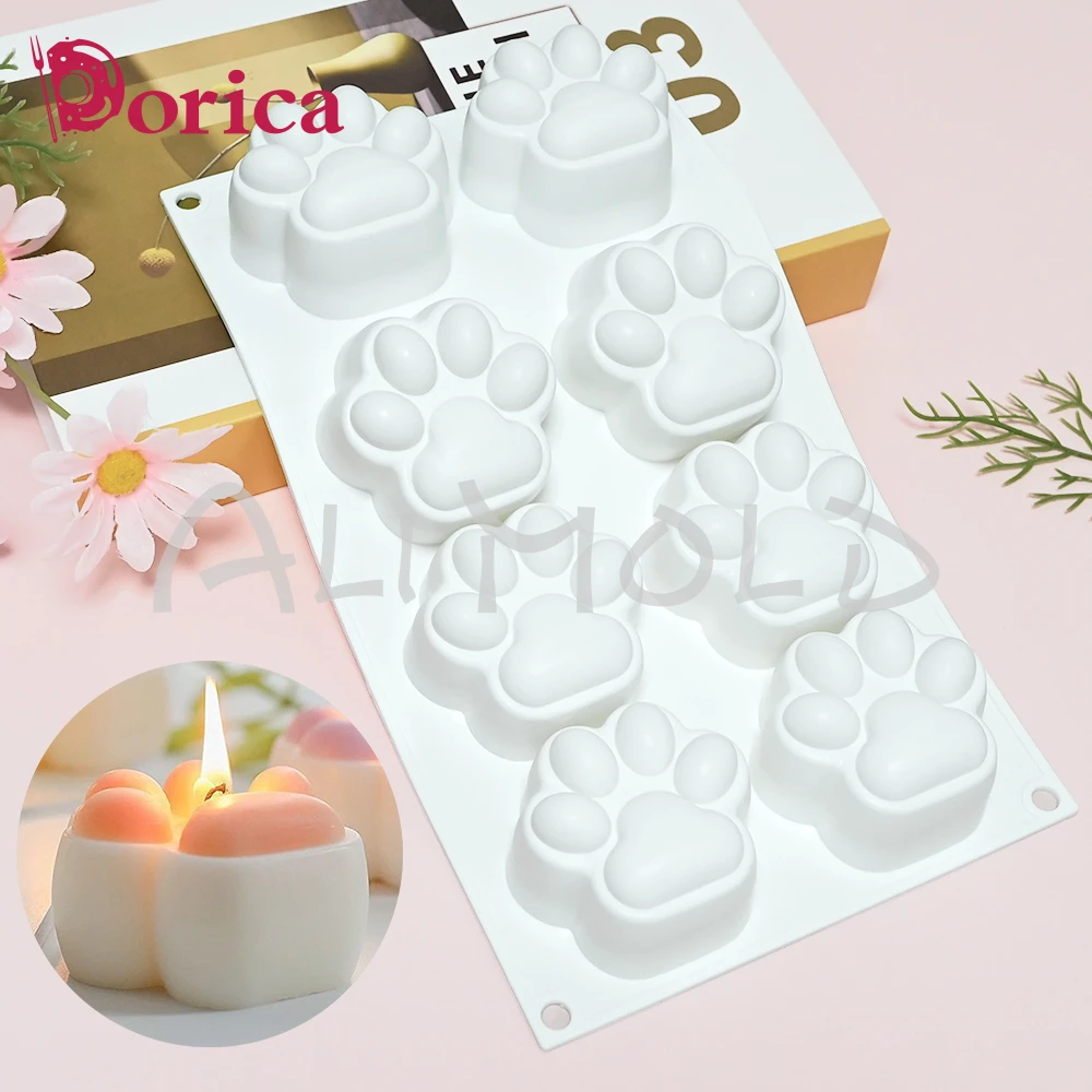 3D Cat Paw Mousse Mold Handmade Squishy Squeeze Toy Silicone Mould DIY Soap Candle Gypsum Model Cake Decoration Kitchen Bakeware