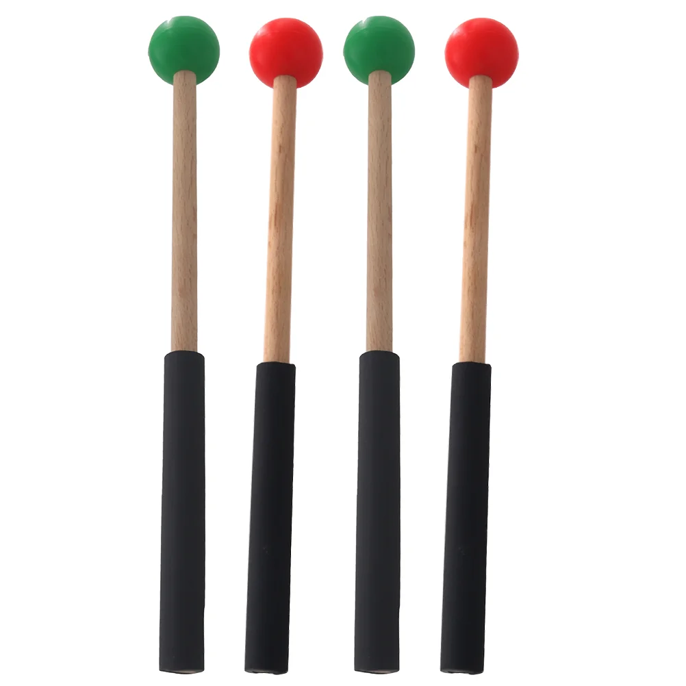 2 Pairs Drumstick Musical Instruments Mallet Xylophone Mallets Percussion Wood Sticks Accessories Marimba Wooden Rubber