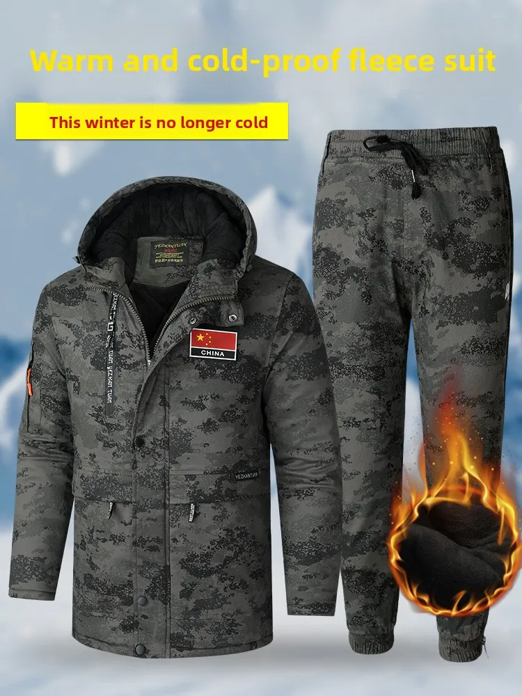 

Мужское рабочее пальто из хлопка с утеплением, камуфляжное, на флисовой подкладке, из чистого хлопка, эластичное, износостойкое, большого размера