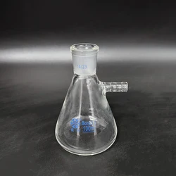 FAPE Filtering flask with side tubulature,Capacity 100mL,Ground mouth 14/23,Triangle flask with tubules,Filter Erlenmeyer bottle